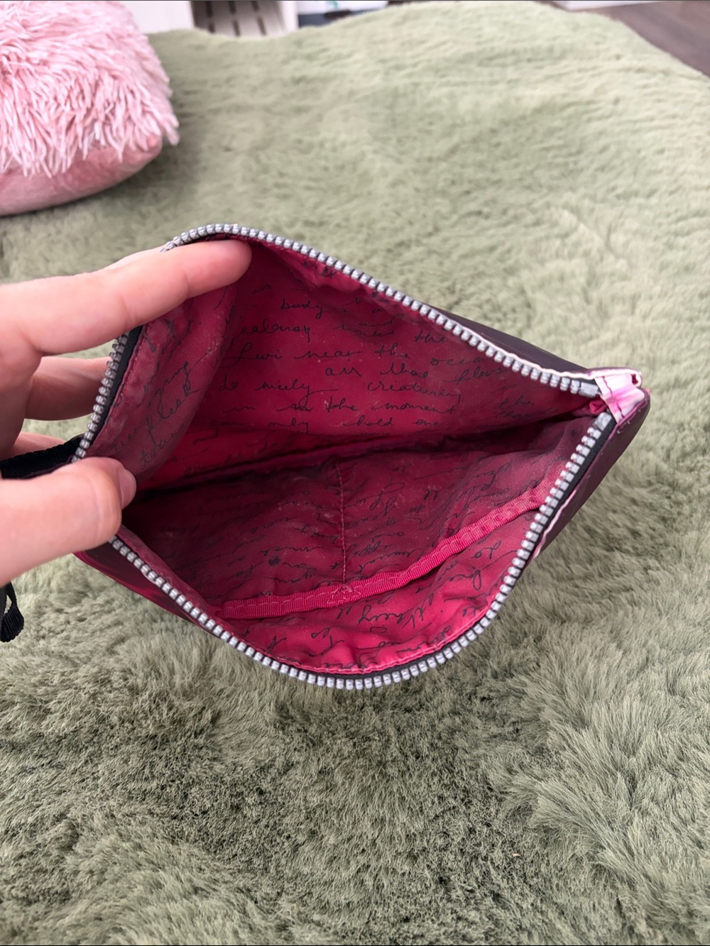 Lululemon Color-Block Pink Abstract Zip Pouch - Picture 4 of 7